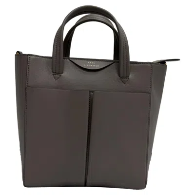 Anya Hindmarch Mini Nevis Tote Bag In Grey Calfskin Leather In Gray