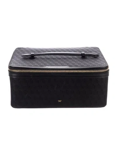 Pre-owned Anya Hindmarch Mirror Vanity Case In Black