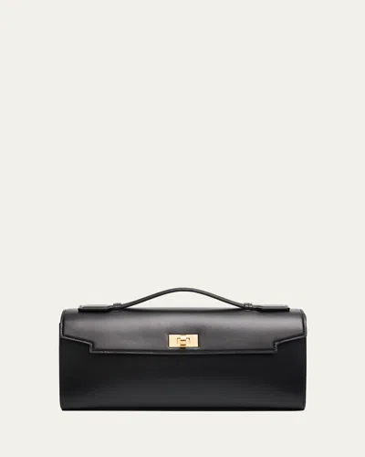 Anya Hindmarch Mortimer Boxy Leather Clutch Bag In Black