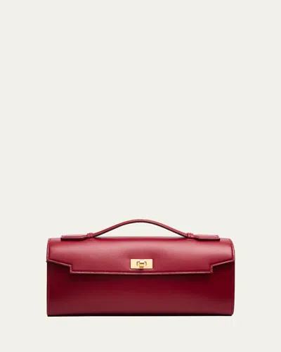 Anya Hindmarch Mortimer Boxy Leather Clutch Bag In Red