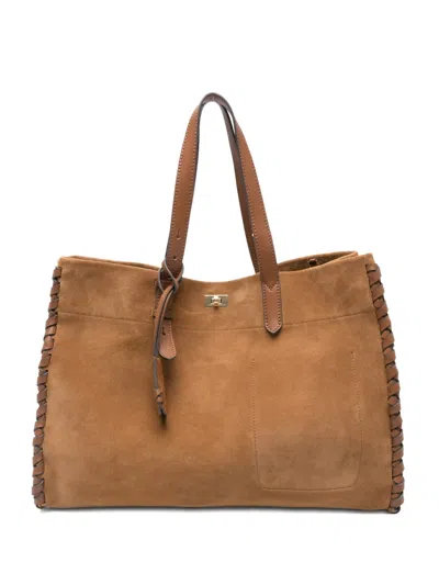 Anya Hindmarch Mortimer Braided-detail Leather Tote Bag In Brown
