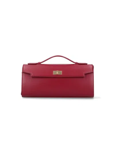 Anya Hindmarch "mortimer" Clutch – Bordeaux In Red