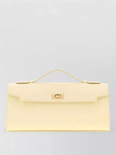 Anya Hindmarch Mortimer Leather Clutch Bag Top Handle In White