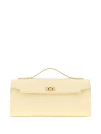 Anya Hindmarch Mortimer Leather Clutch Bag Top Handle In White