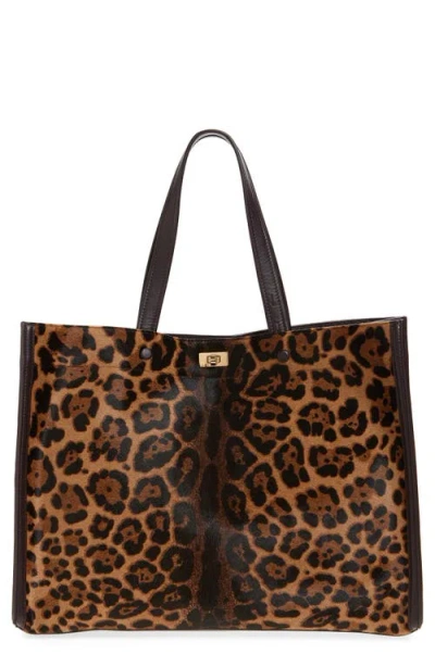 Anya Hindmarch Mortimer Leather And Leopard-print Calf Hair Tote In Animal Print