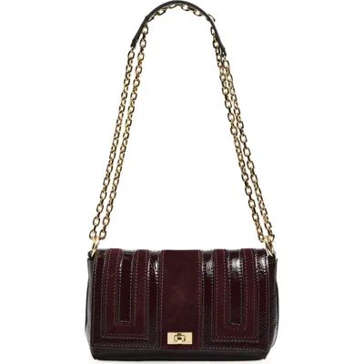 Anya Hindmarch Mortimer Paneled Patent Leather & Suede Crossbody Bag In Purple