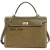 Anya Hindmarch Mortimer Suede Top Handle Bag In Green