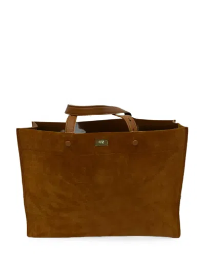 Pre-owned Anya Hindmarch Mortimer Suede Tote Bag In Brown