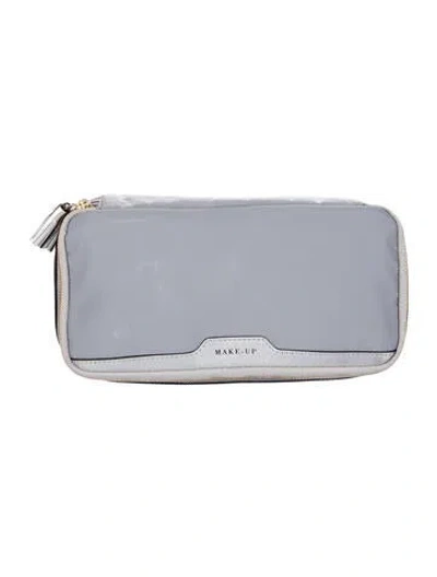 Pre-owned Anya Hindmarch Multi-closure Travel Cosmetic Bag In Gray
