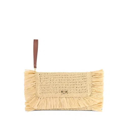 Anya Hindmarch Natur Clutch In Beige