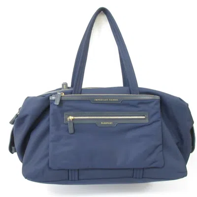Pre-owned Anya Hindmarch Navy Nylon Shoulder Bag ()