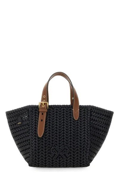 Anya Hindmarch Neeson Square Woven Leather Tote In Brown