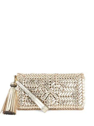 Anya Hindmarch Neeson Tassel Clutch Bag In Gold