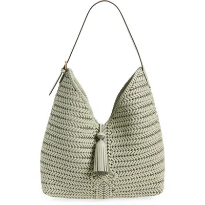 Anya Hindmarch Neeson Tassel Leather Hobo Bag In Gray
