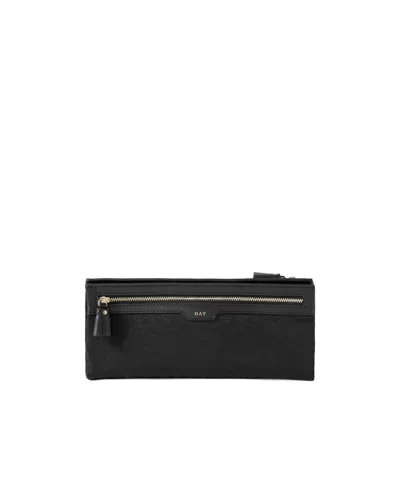 Anya Hindmarch Night And Day Leather-trimmed Nylon-jacquard Cosmetics Case In Black