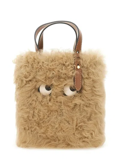 ANYA HINDMARCH N/S MINI EYES SHEARLING TOTE BAG