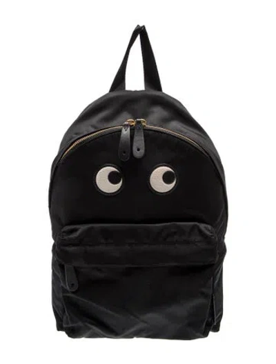 Pre-owned Anya Hindmarch Nylon Backpack In Black