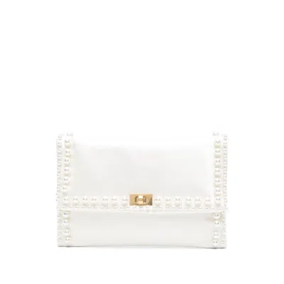 Anya Hindmarch Pearl Decorative Clutch In White