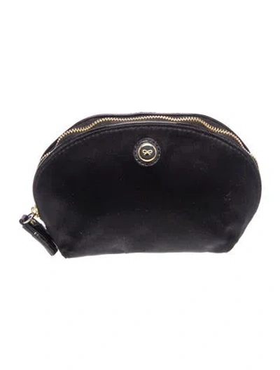 Pre-owned Anya Hindmarch Nylon Cosmetic Bag In Black