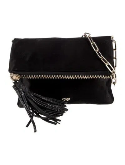 Pre-owned Anya Hindmarch Nylon Crossbody Bag In Black
