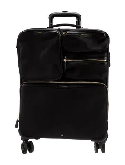 Pre-owned Anya Hindmarch Nylon Suitcase In Black