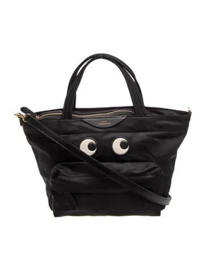 Pre-owned Anya Hindmarch Nylon Top Handle Bag In Black