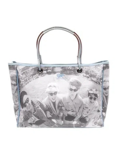 Pre-owned Anya Hindmarch Nylon Tote In Blue