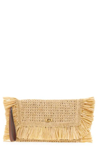 Anya Hindmarch Oversize Raffia Clutch In Brown