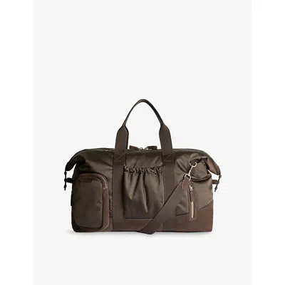 Anya Hindmarch Chocolate Padded In-flight Maxi Satin Travel Bag In Brown