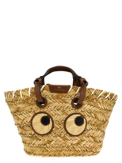Anya Hindmarch Paper Eyes Small Shopping Bag In Beige