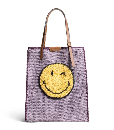 Anya Hindmarch Paper Woven Wink Tote Bag In Purple