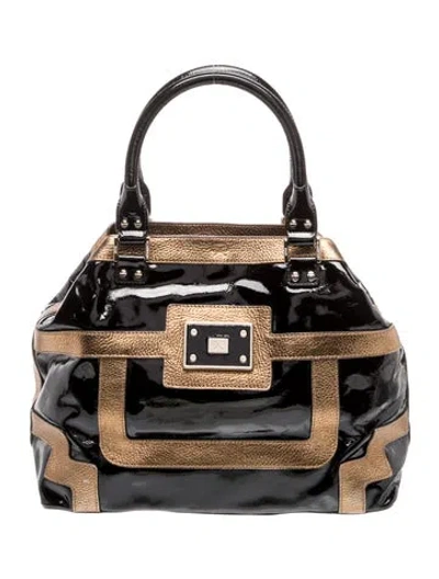 Pre-owned Anya Hindmarch Patent Leather Top Handle Bag In Multi
