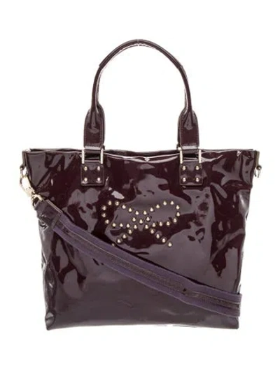 Pre-owned Anya Hindmarch Patent Leather Tote In Purple