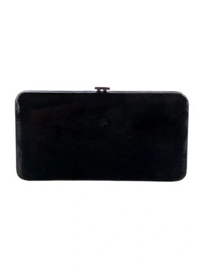Pre-owned Anya Hindmarch Patent Leather Wallet In Black