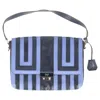 Anya Hindmarch Patterned Flap Shoulder Bag In Blue Leather In Blue