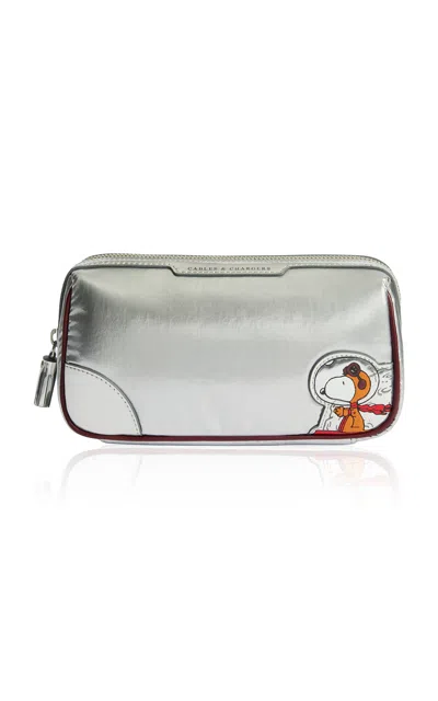 Anya Hindmarch - Peanuts Space Snoopy Cables & Chargers Pouch - Silver
