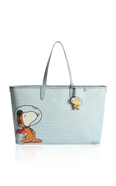 Anya Hindmarch - Peanuts Space Snoopy I Am A Plastic Bag Zipped Tote - Blue