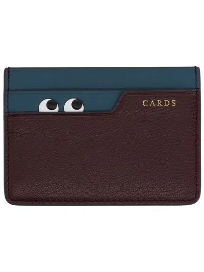 Anya Hindmarch Peeping Eyes Card Holder In Brown