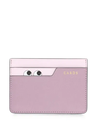 Anya Hindmarch Peeping Eyes Card Holder In Pink
