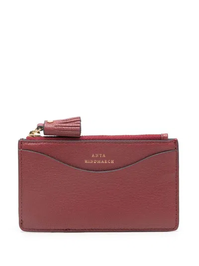 Anya Hindmarch Peeping Eyes Card Holder In Red