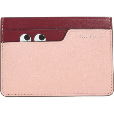 Anya Hindmarch Peeping Eyes Leather Case Case In Pink