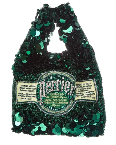Anya Hindmarch Perrier Mini Satin Tote In Green