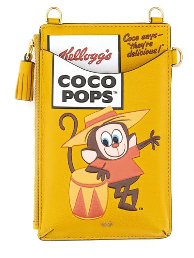 Anya Hindmarch "coco Pops" Card Holder In Yellow