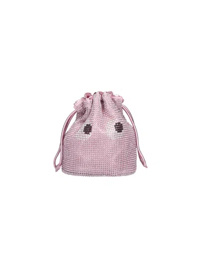 Anya Hindmarch Pink Eyes Leather Clutch
