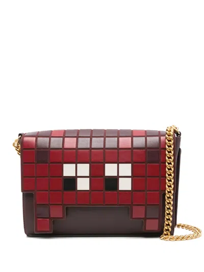 Anya Hindmarch Pixel-patterned Chain Shoulder Bag In Red