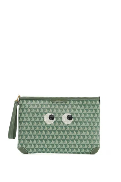 Anya Hindmarch "pouch I Am A Plastic Bag With Eyes In Green