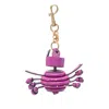 Anya Hindmarch Womens Crab Leather Charm Pink In Purple