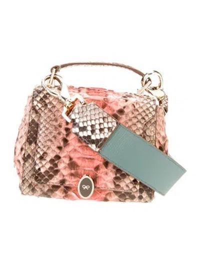 Pre-owned Anya Hindmarch Python Top Handle Bag In Multi