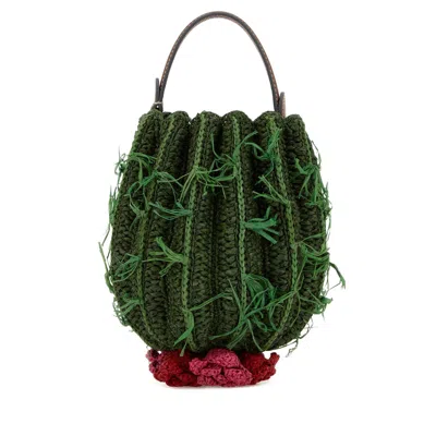 Anya Hindmarch Raffia Cactus Handbag In Sand