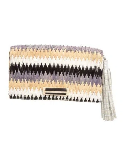 Pre-owned Anya Hindmarch Raffia Clutch In Black